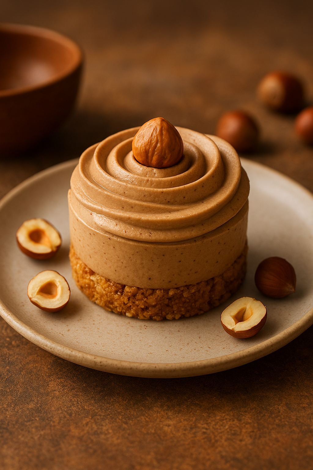 Hazelnut dessert concept
